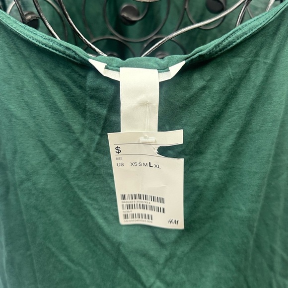 NWT H&M green spaghetti strap tank top size L - Picture 3 of 7